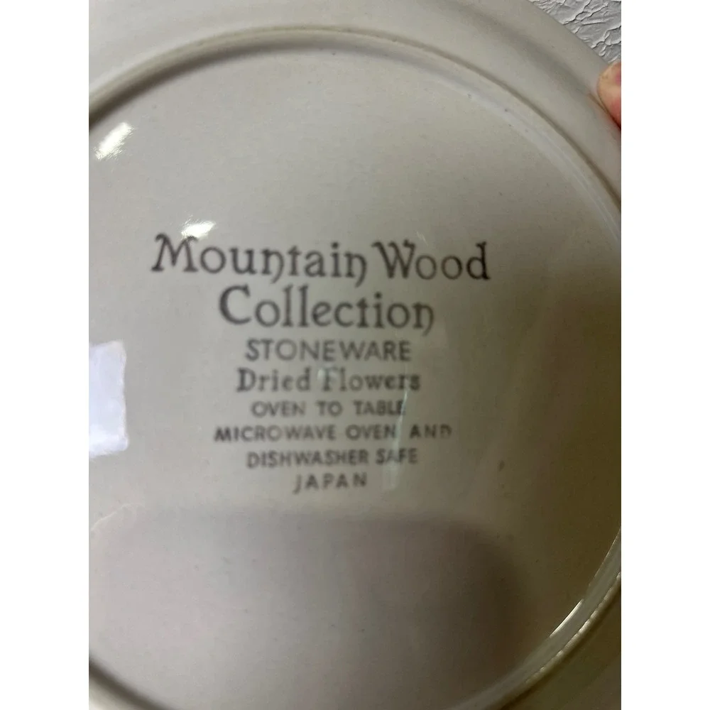 Mountain Wood Collection Dried Flowers Stw 2 Dinner Plate Japan Vintage Brown‎